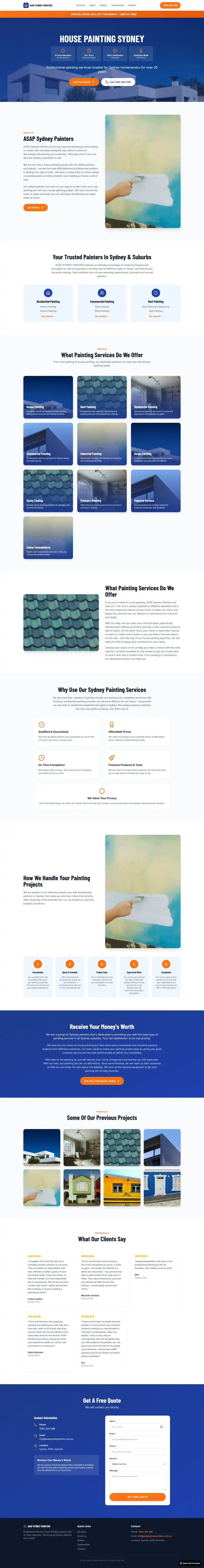 Premium Painters - website redesign Sydney portfolio